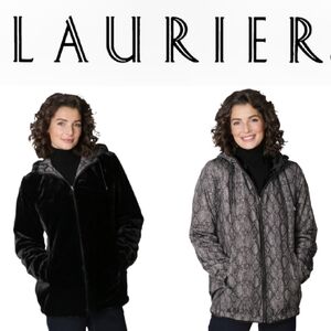 Laurier & Co Montreal Reversible Faux Fur Hooded Blouson Jacket
